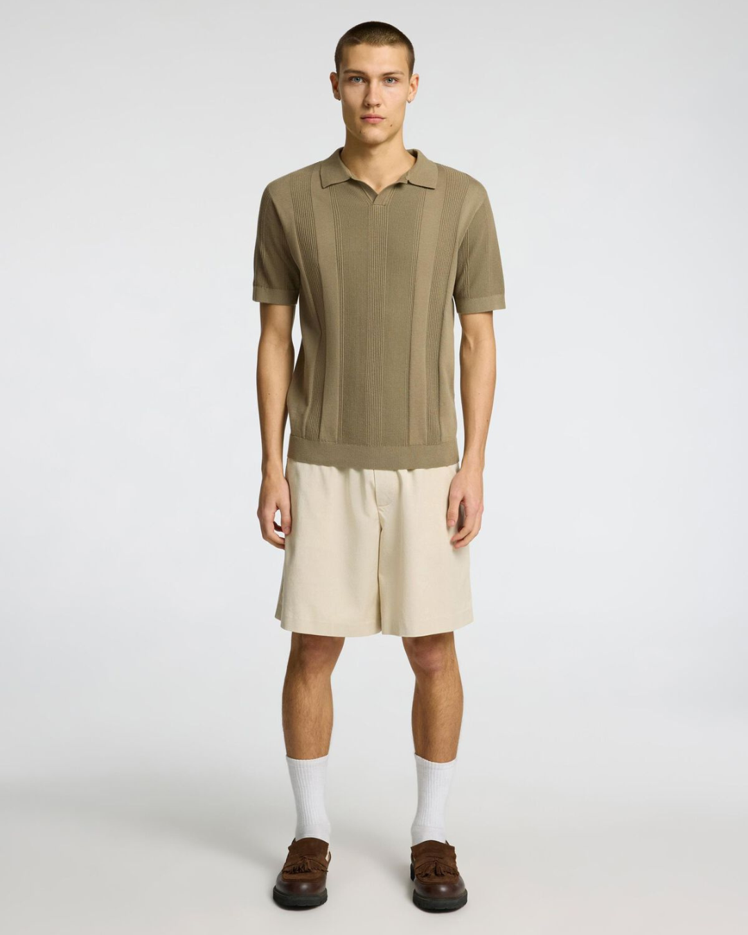 Selected Homme - Slhchanning SS Knit Structure Open Polo - Green
