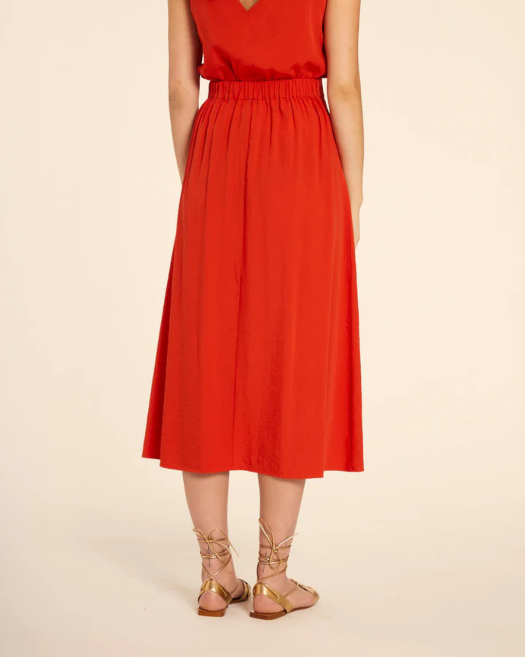 Pepa Loves - Falda Midi Abotonada Rojo - Red