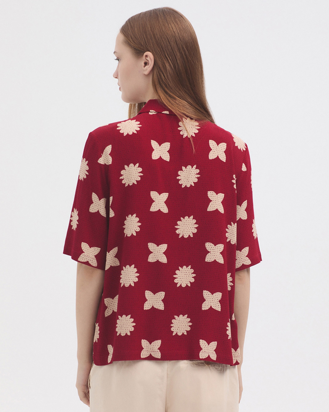 Nice Things - Papua Patch Print Shirt - Red