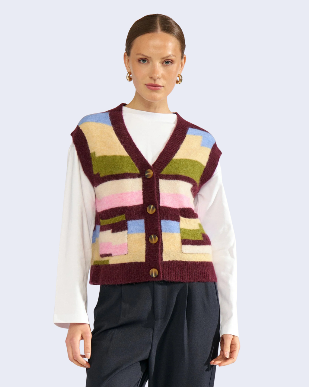Numph - Nuriette Pixel Stripe Vest - Fig