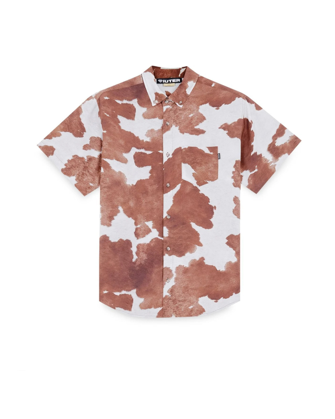 Iuter - Cow Regular S/S Shirt - White and Brown