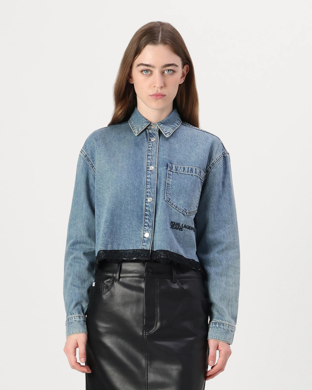 Karl Lagerfeld Jeans - KLJ Boxy Lace Shirt - Blue