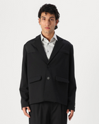 Karl Lagerfeld Jeans - KLJ Mixed Material Blazer - Black