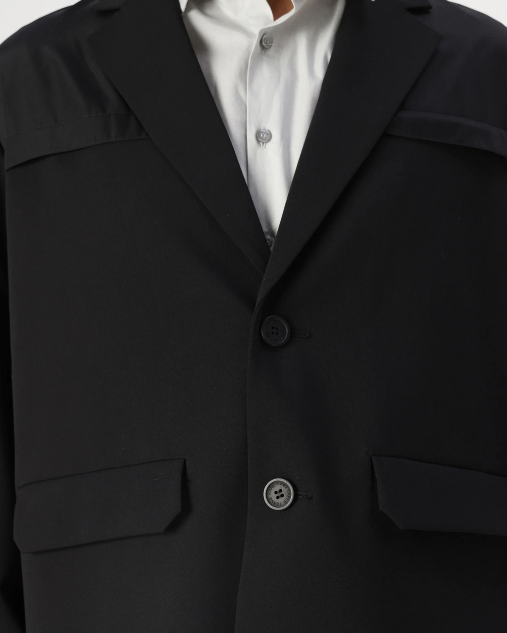 Karl Lagerfeld Jeans - KLJ Mixed Material Blazer - Black