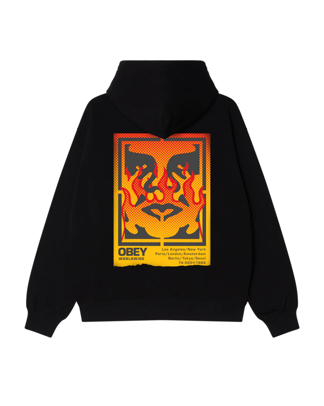 Obey - Obey Icon Stencil Flame Fleece - Black