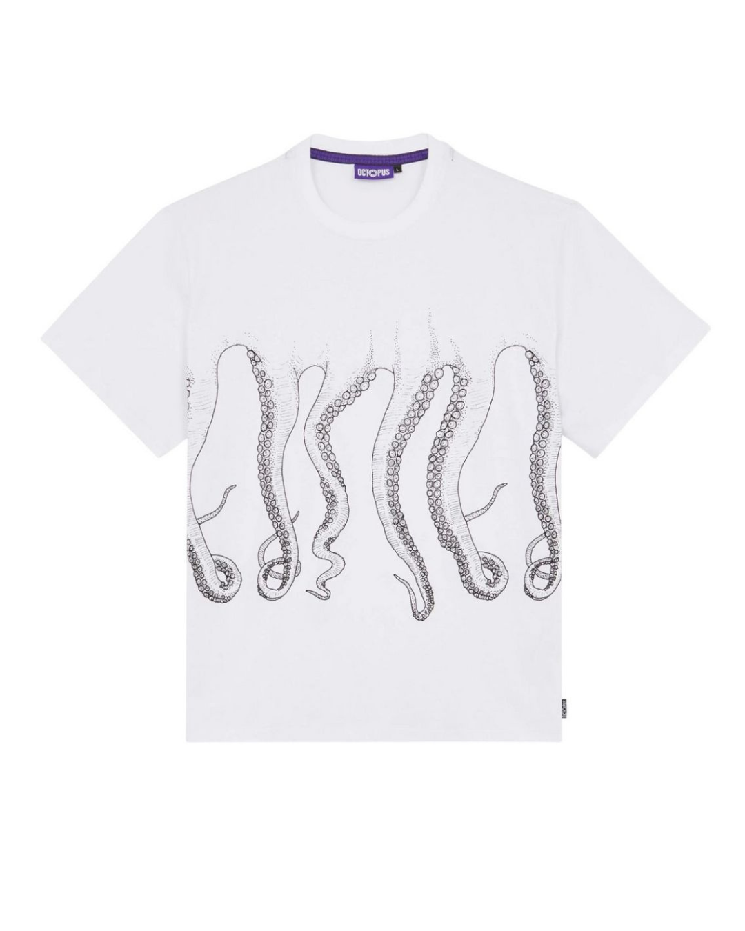 Octopus - Outline Tee - Bianco e Nero
