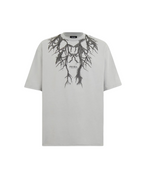 Phobia - Gray T-Shirt With Front And Back Black Lightning - Grey