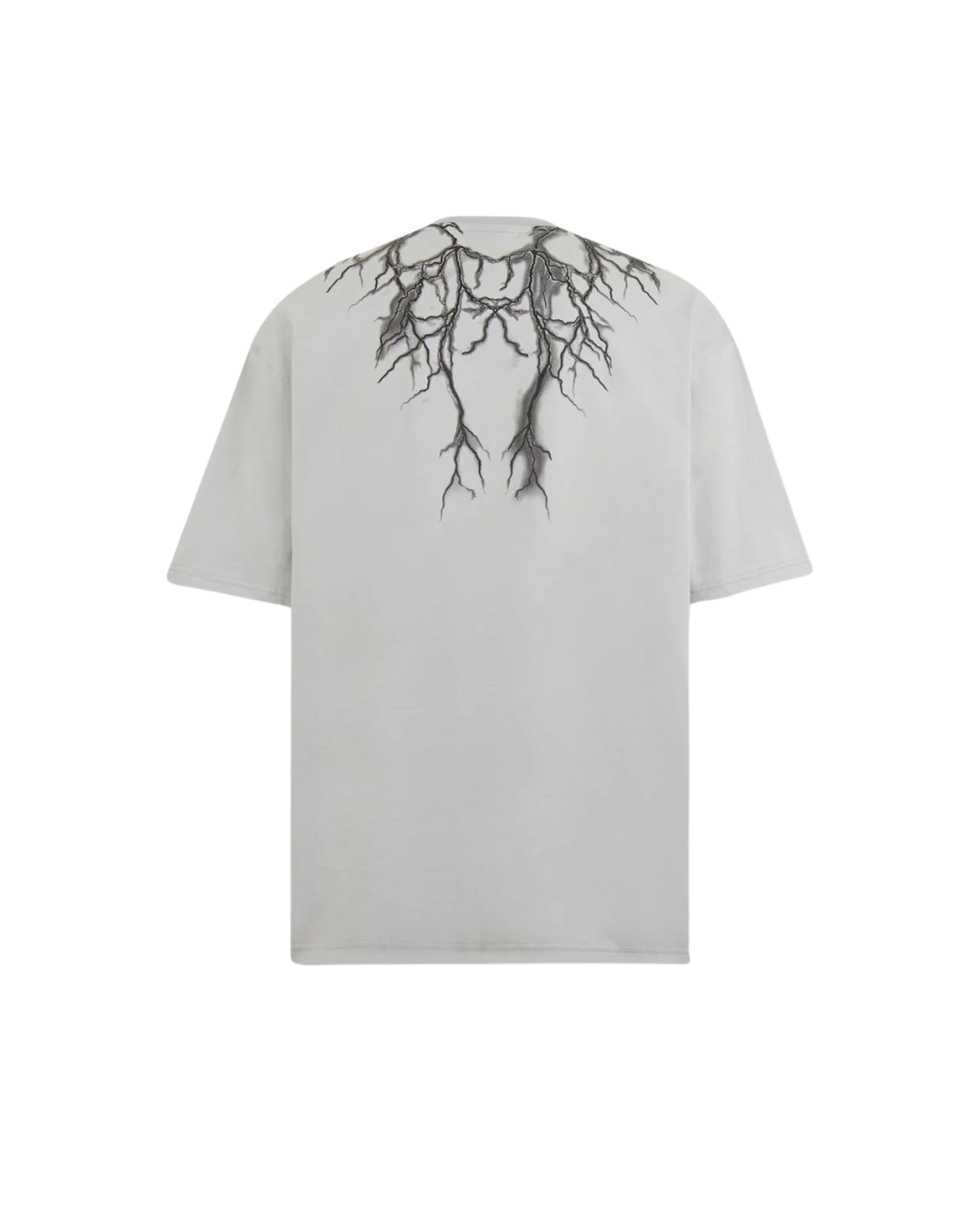 Phobia - Gray T-Shirt With Front And Back Black Lightning - Grey