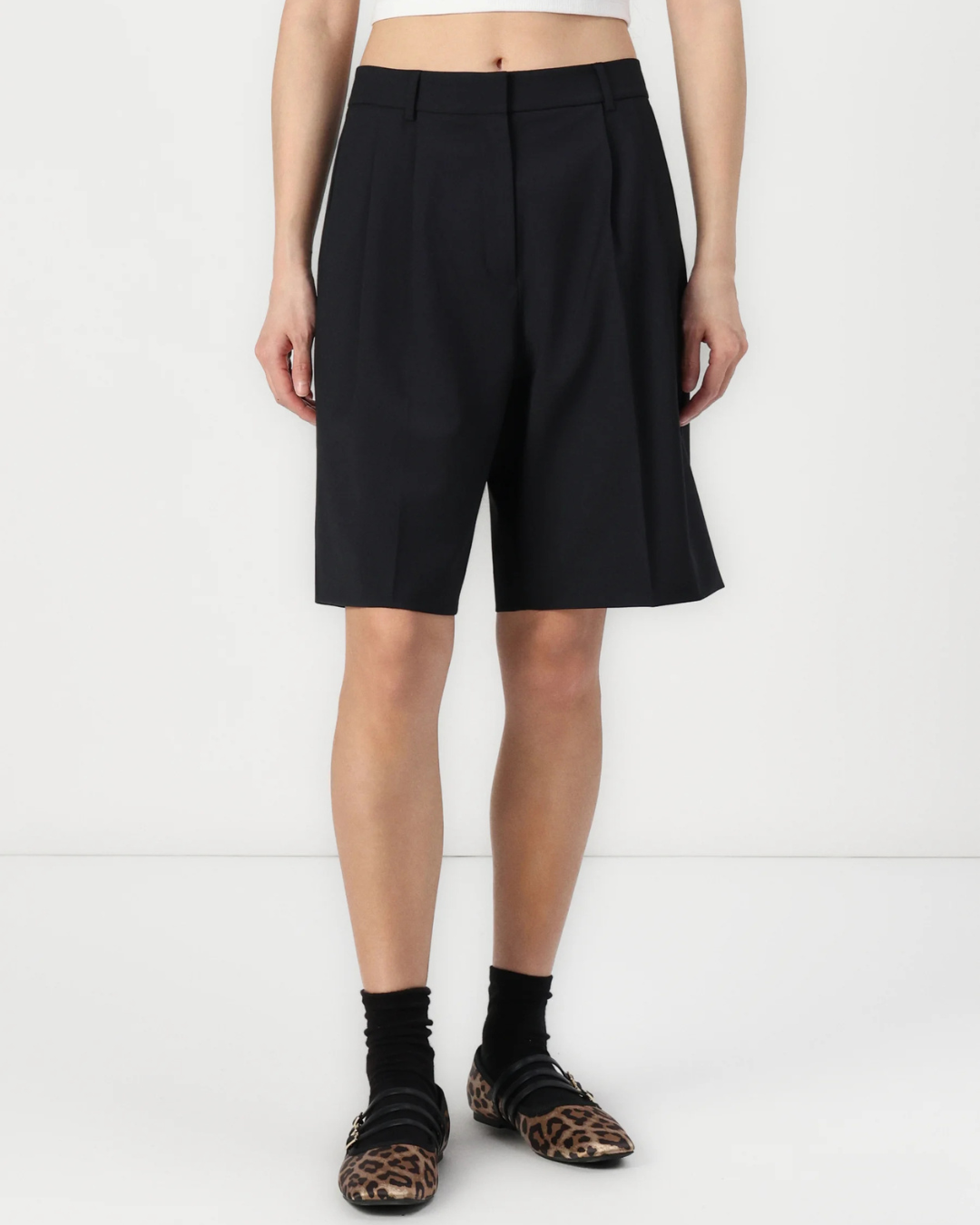 Selected Femme - Slfabbi LS HW Bermuda Shorts - Nero