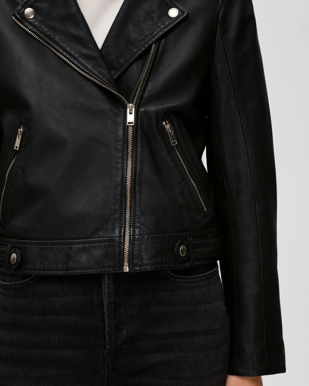 Selected Femme - Slfkatie Leather Jacket B Noos - Black