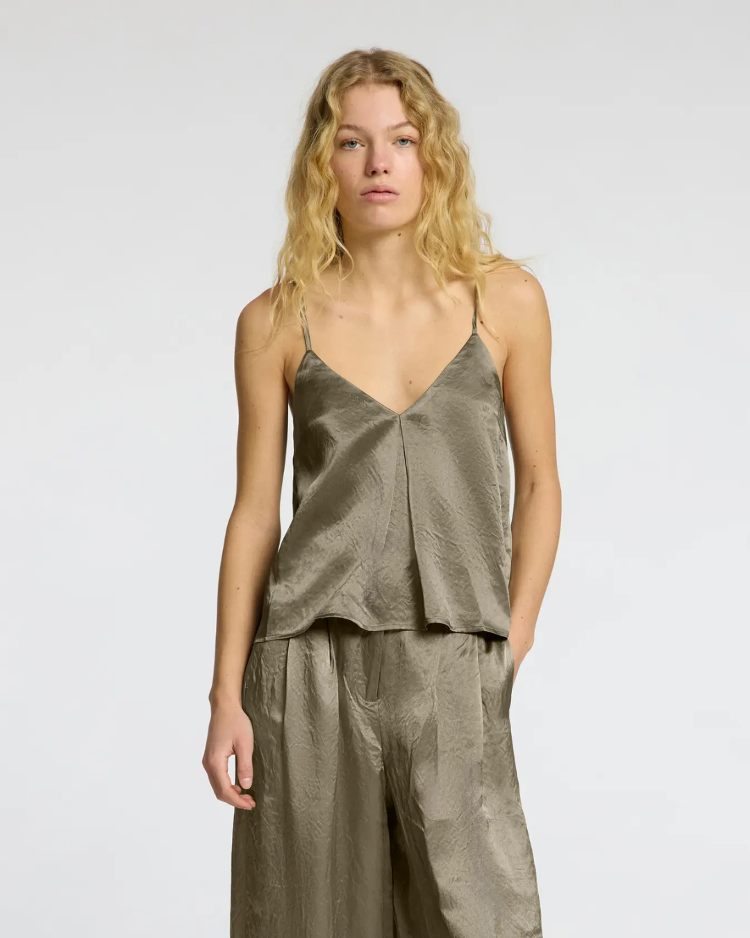 Selected Femme - Slfselene Strap Top - Green