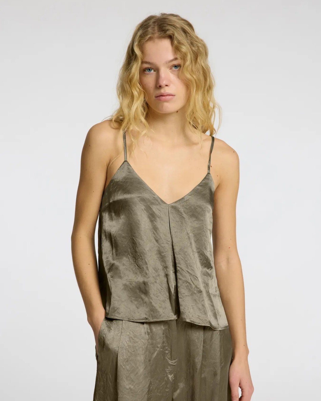 Selected Femme - Slfselene Strap Top - Green