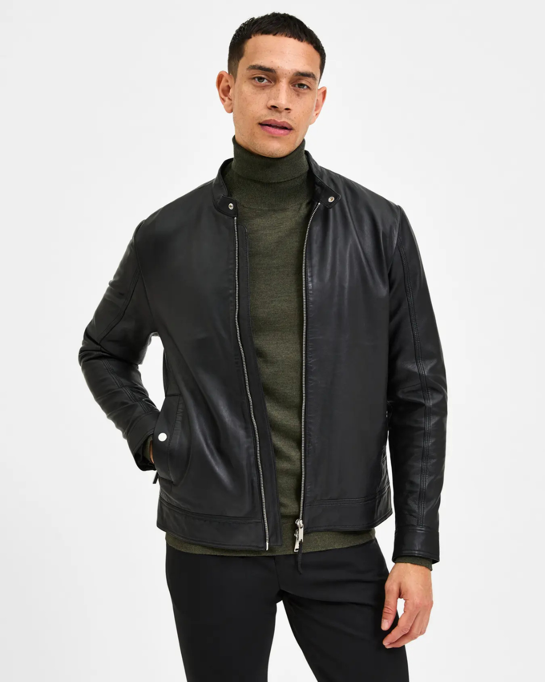 Selected Homme - Slharchive Classic Leather JKT - Nero