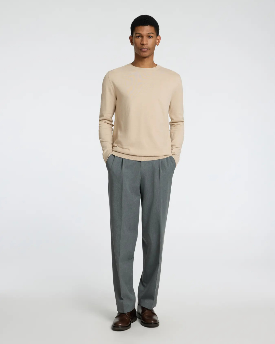 Selected Homme - Slhberg Crew Neck - Beige