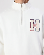 Tommy Jeans - Tjm 1/4 Zip Towel Patch Polo - White 