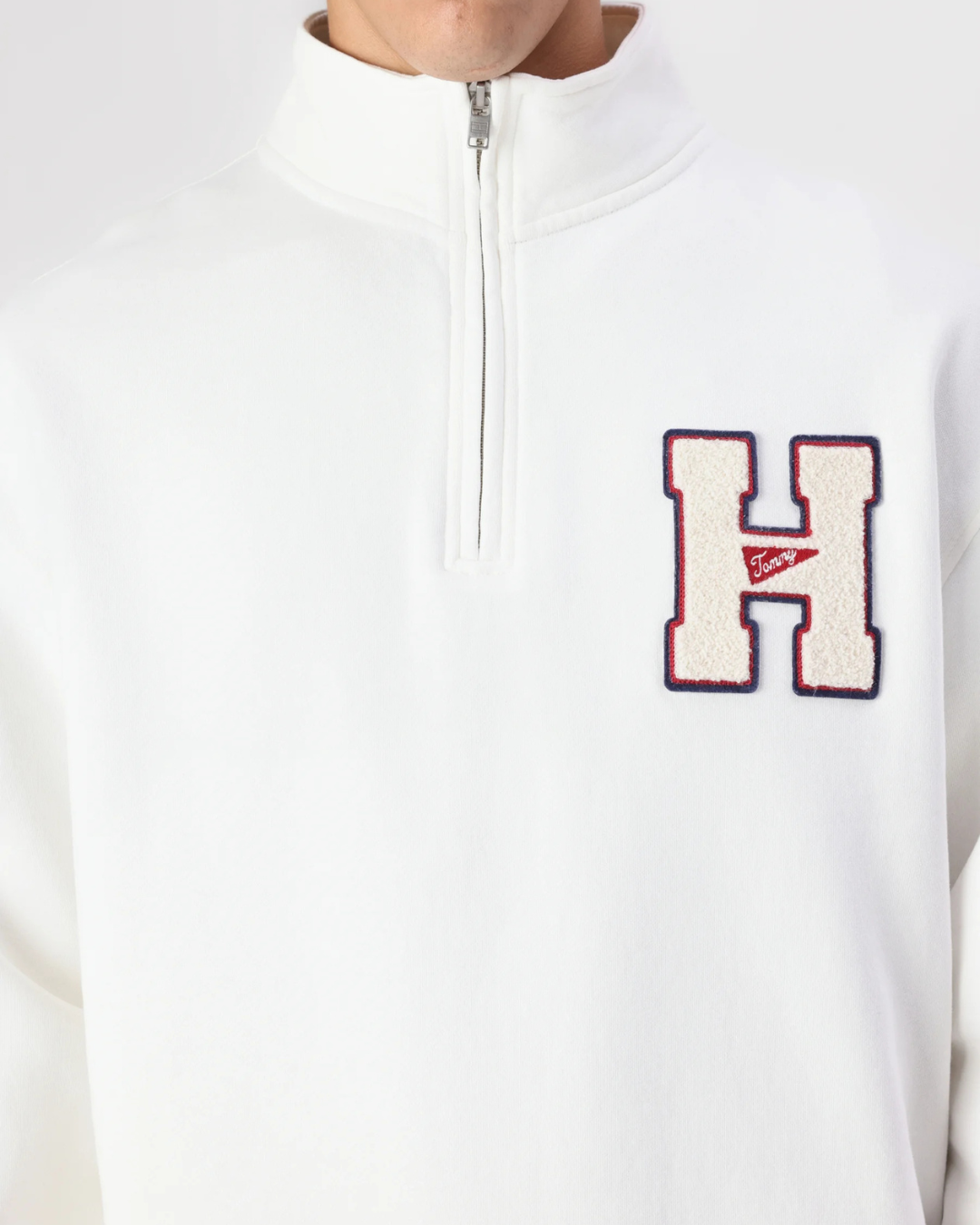 Tommy Jeans - Tjm 1/4 Zip Towel Patch Polo - White 