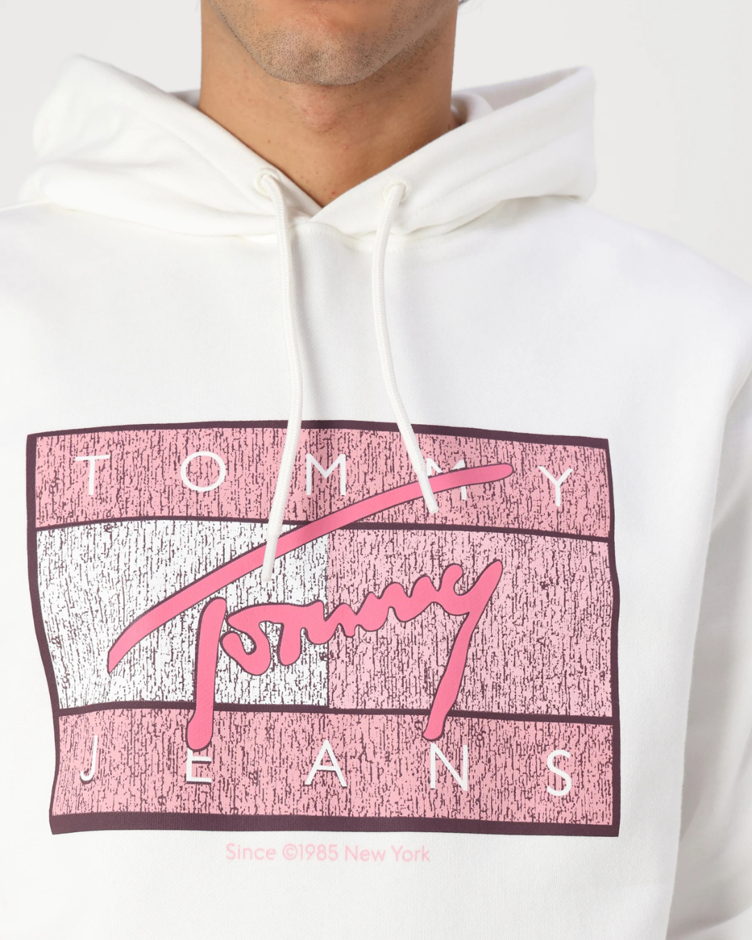 Tommy Jeans - Tjm Reg Dna Flag Twist Hood Ext - White