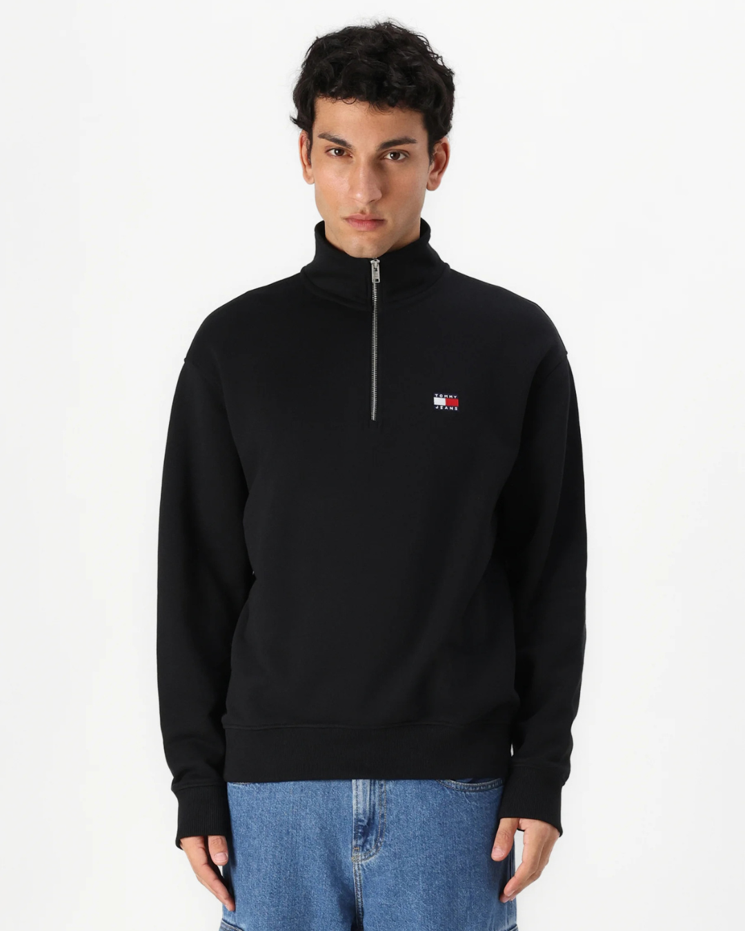 Tommy Jeans - Tjm Rlx Badge 1/4 Zip - Black
