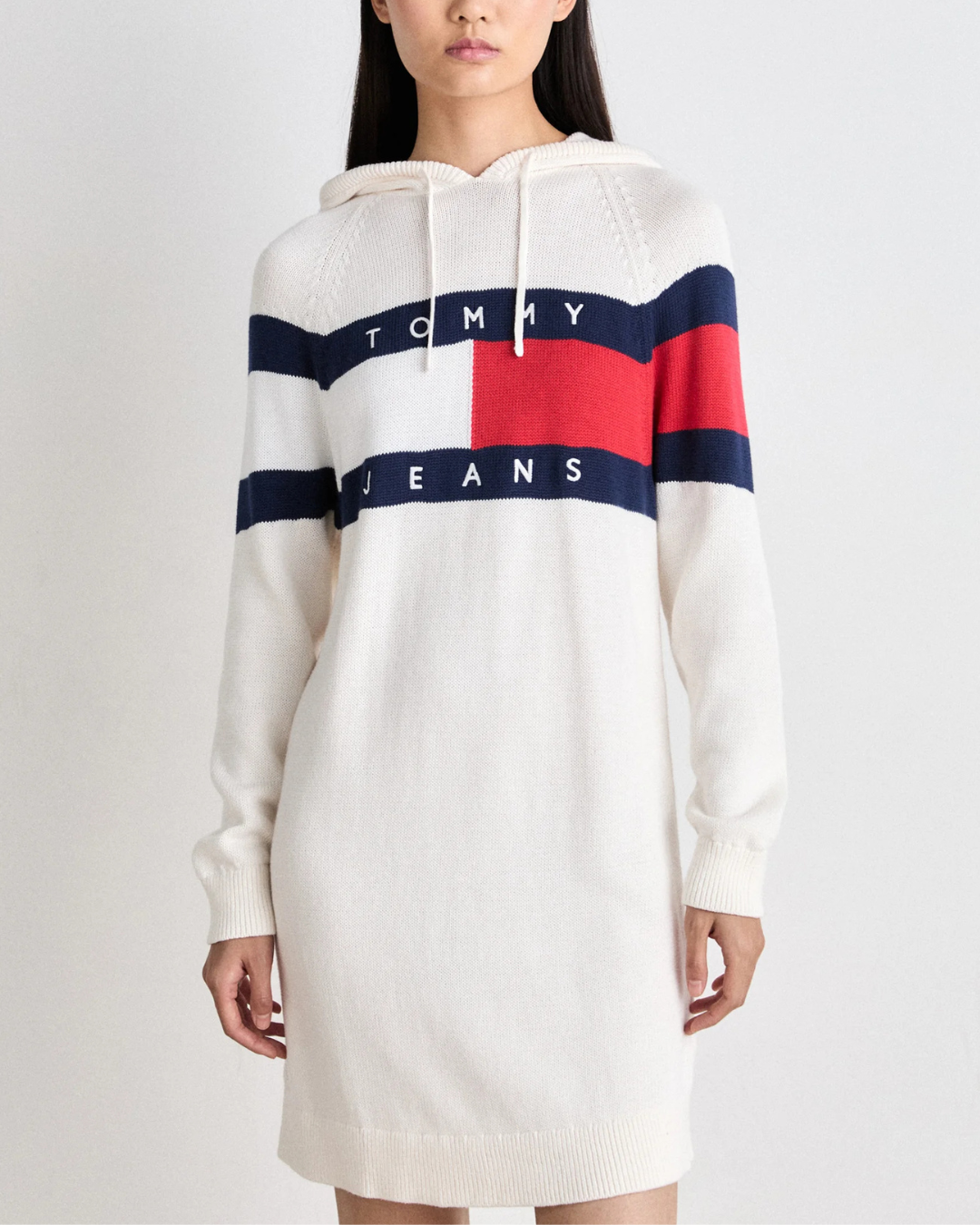 Tommy Jeans - Tjw Flag Hood Sweater Dress Ext - White