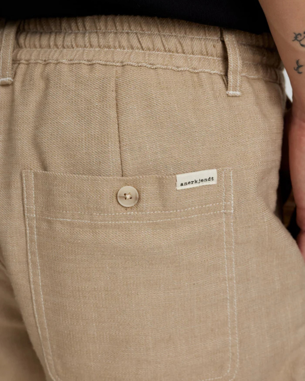 Anerkjendt - Akan Twill Contrast Shorts - Beige