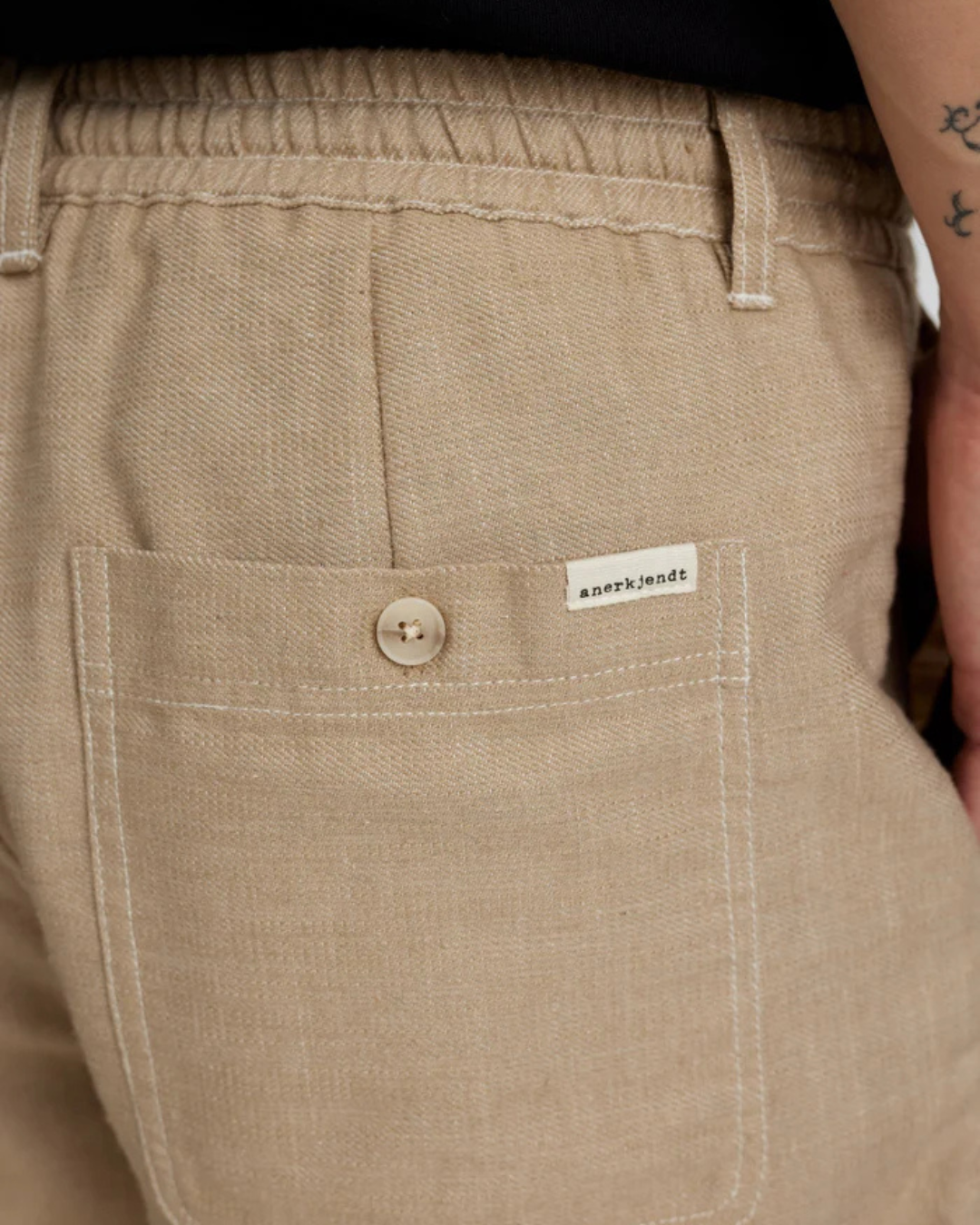 Anerkjendt - Akan Twill Contrast Shorts - Beige