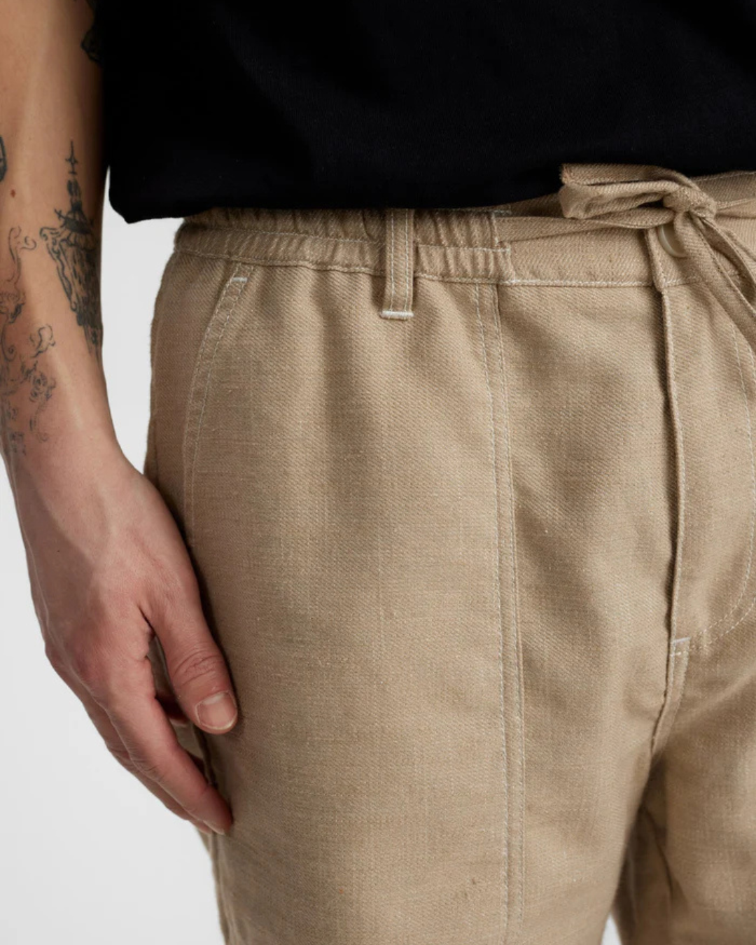 Anerkjendt - Akan Twill Contrast Shorts - Beige