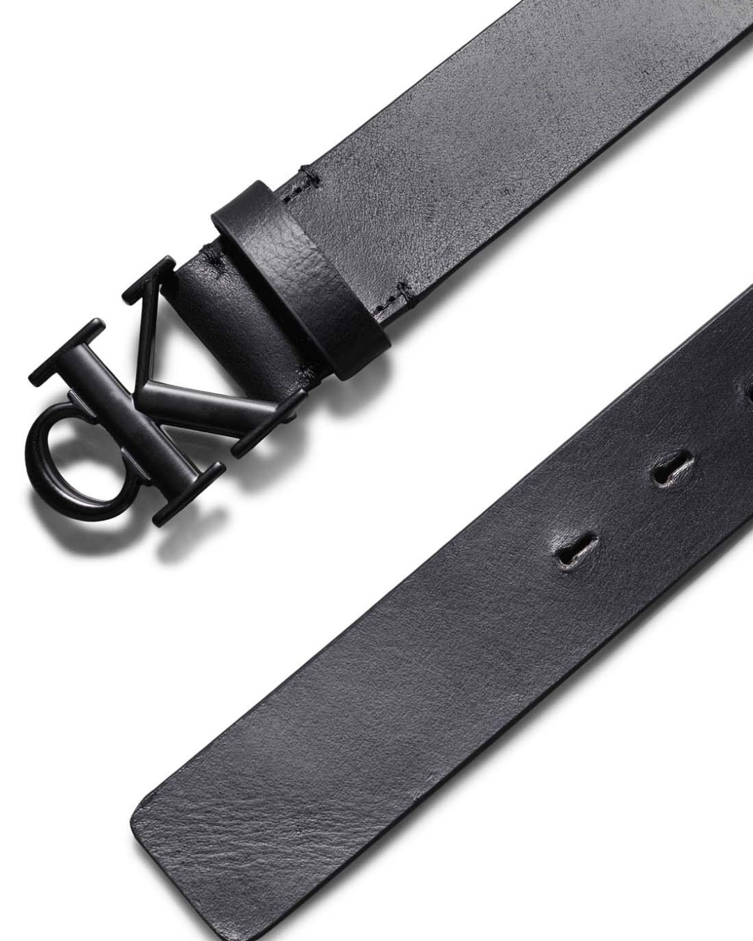 Calvin Klein Jeans - Round Mono Plaque Lhtr Belt 35MM - Black