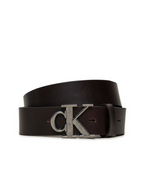 Calvin Klein Jeans - Round Mono Plaque Lthr Belt 35MM - Brown