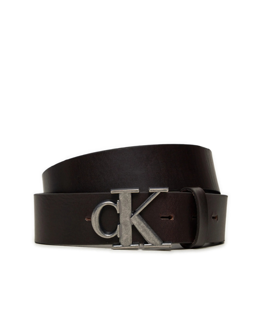 Calvin Klein Jeans - Round Mono Plaque Lthr Belt 35MM - Brown