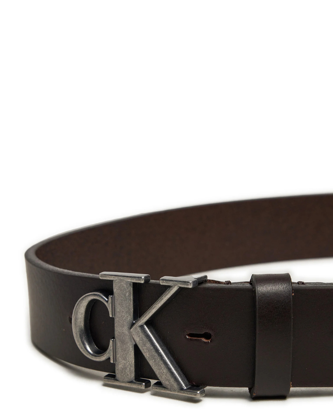 Calvin Klein Jeans - Round Mono Plaque Lthr Belt 35MM - Brown