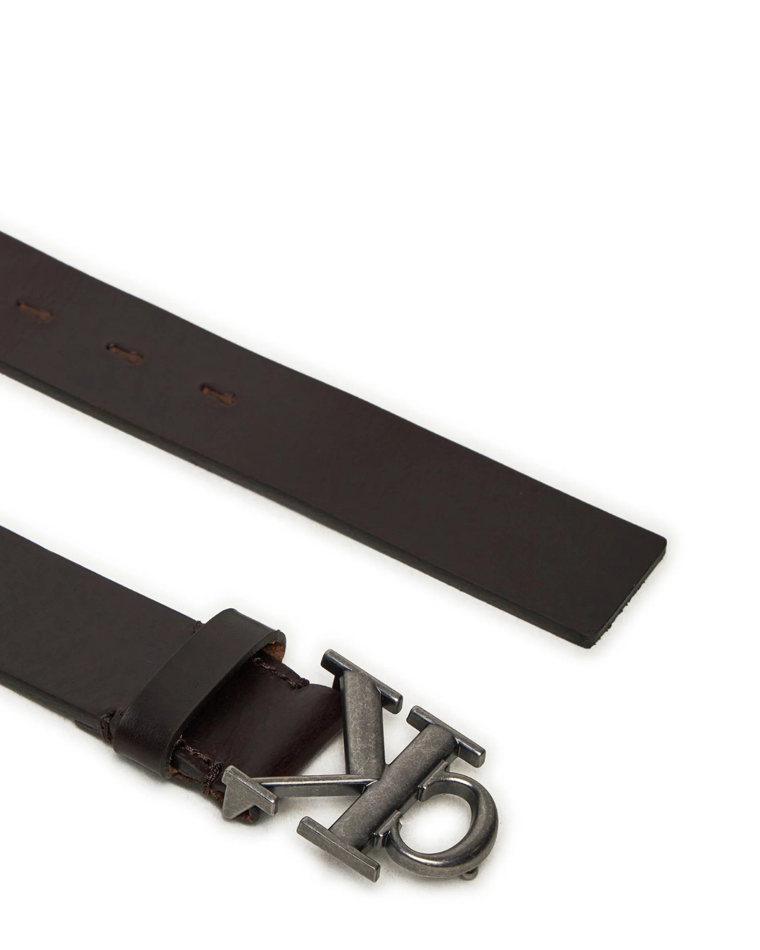 Calvin Klein Jeans - Round Mono Plaque Lthr Belt 35MM - Brown