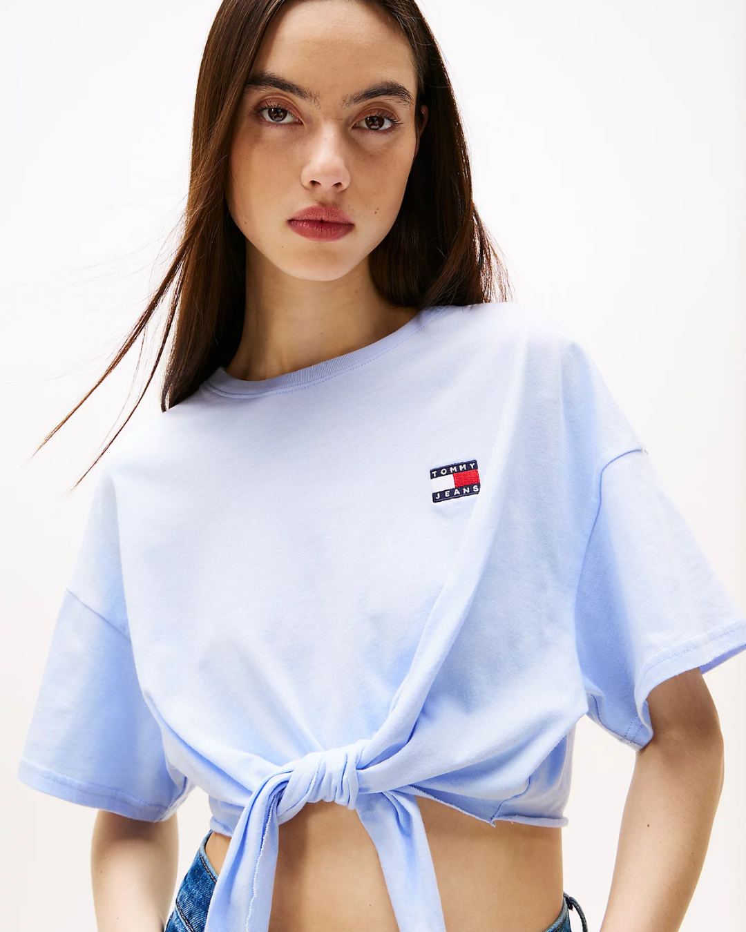 Tommy Jeans - Tjw Reg Waist Tie Badge Tee Ext - Celeste