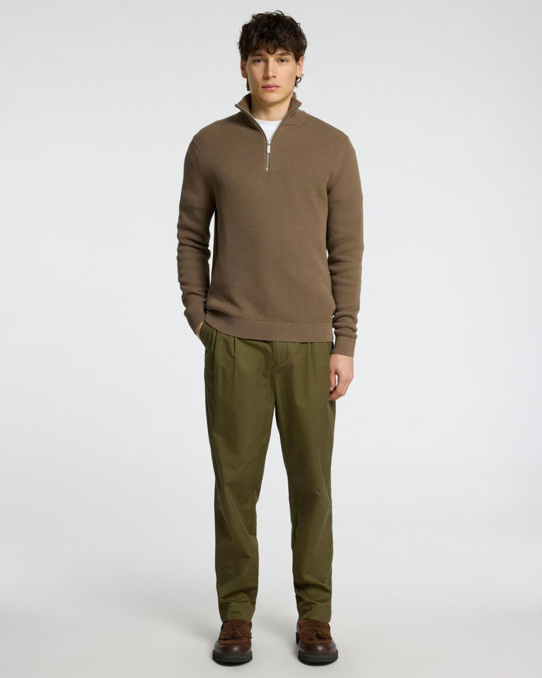 Selected Homme - Slh180-Relaxed Crop Adam Pleat Pant - Green