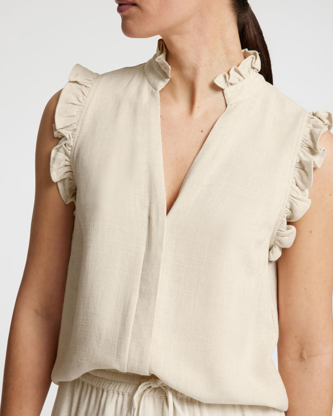 Selected Femme - Slfviva SL Sun Ruffle Top - Beige