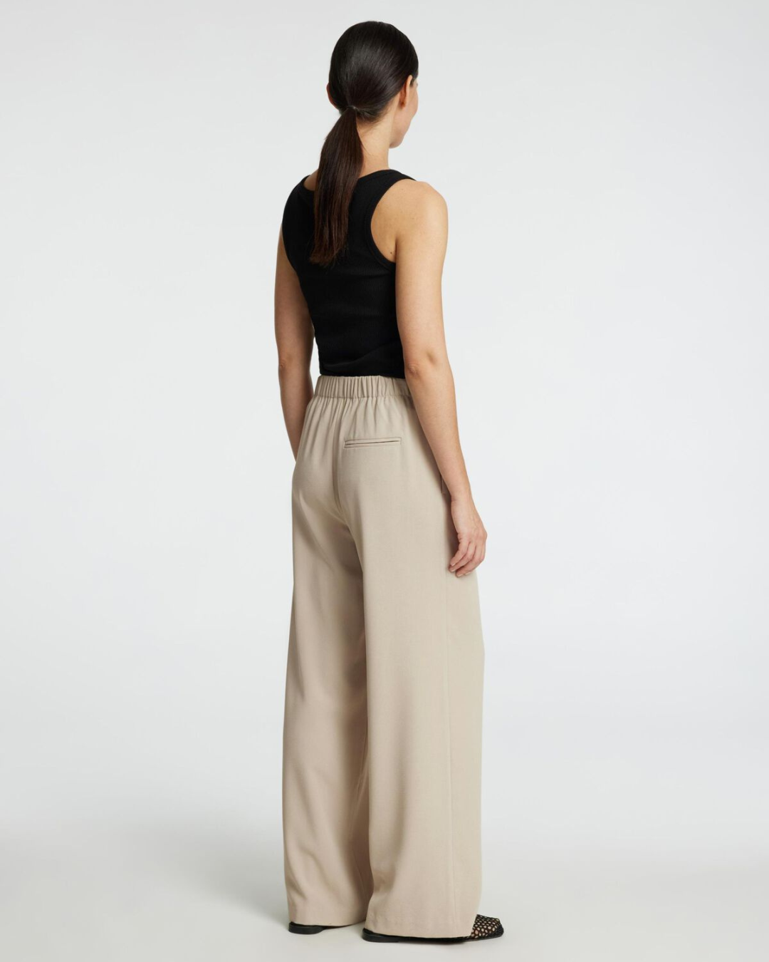 Selected Femme - Slftinni-Relaxed MW Wide Pant - Beige
