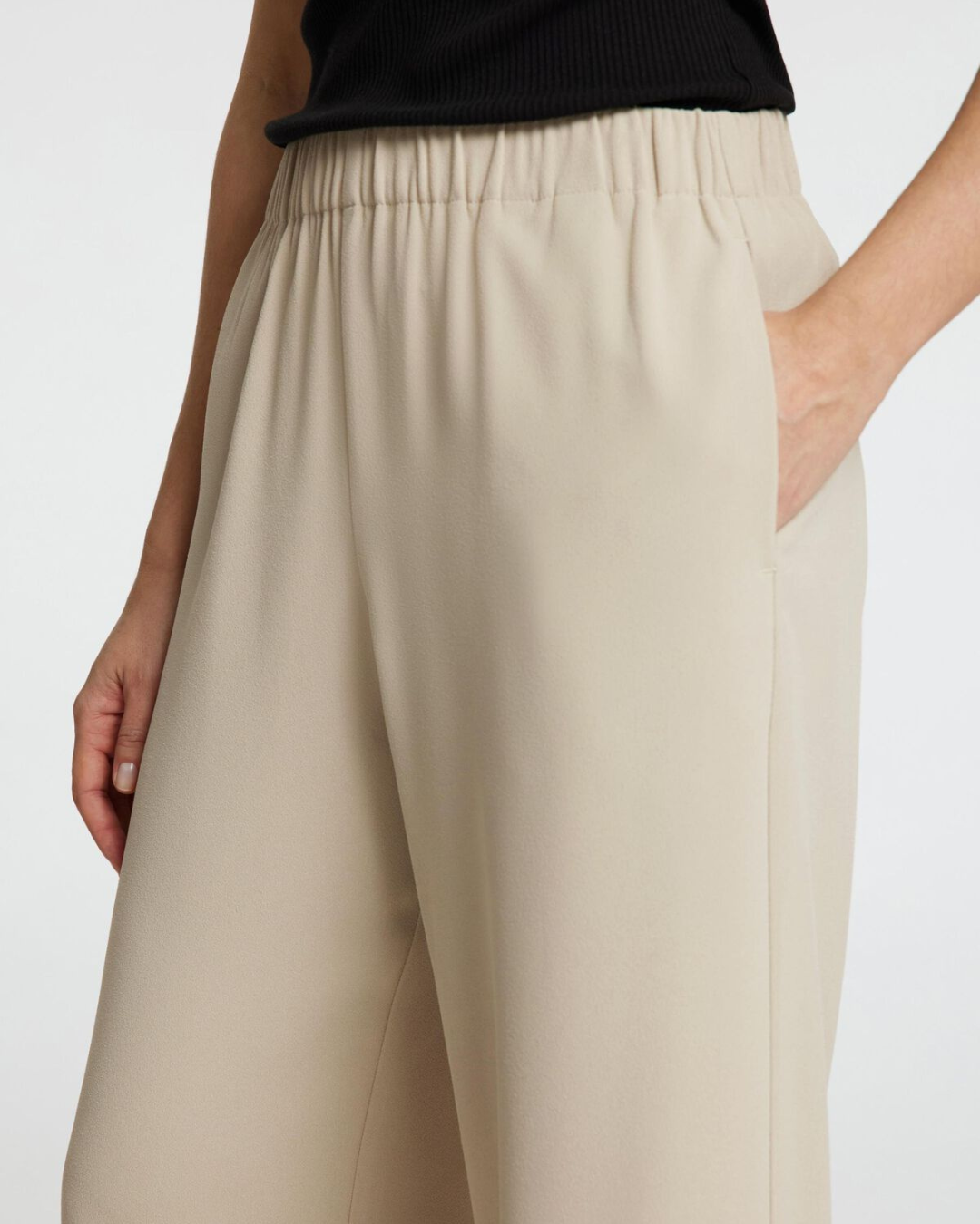 Selected Femme - Slftinni-Relaxed MW Wide Pant - Beige