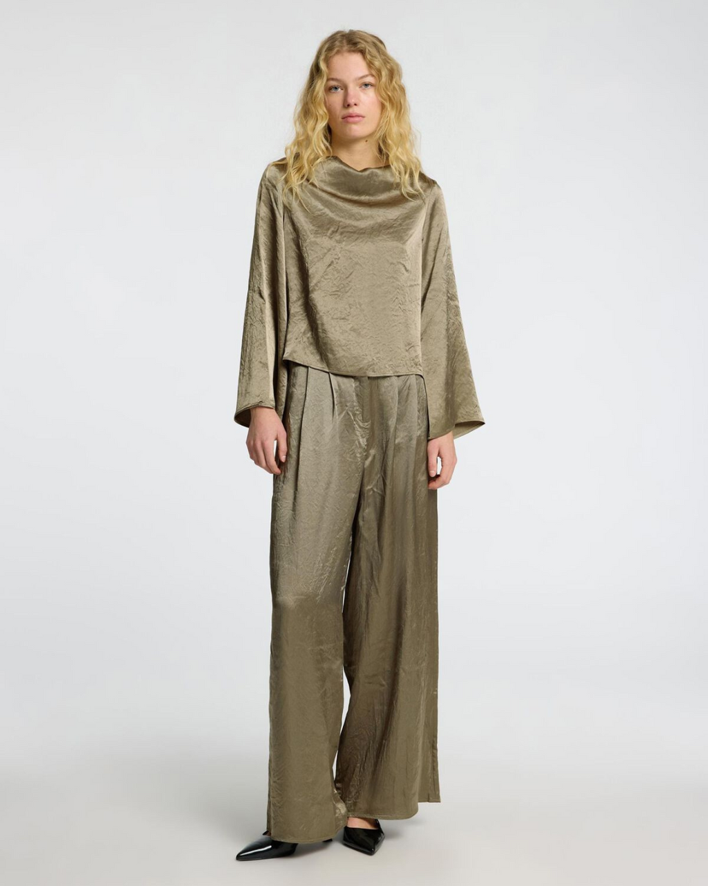 Selected Femme - Slfselene HW Wide Pant - Green