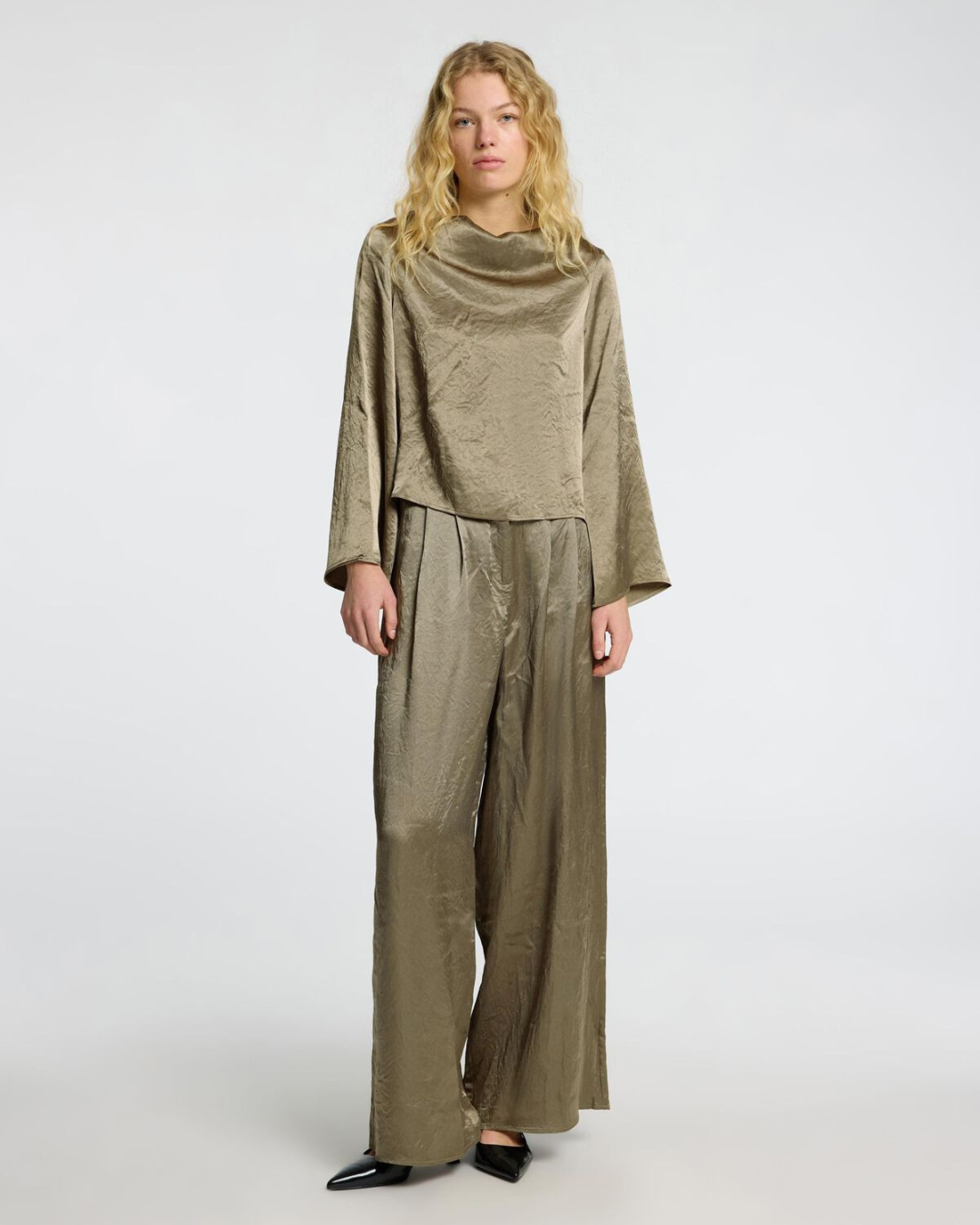 Selected Femme - Slfselene HW Wide Pant - Green