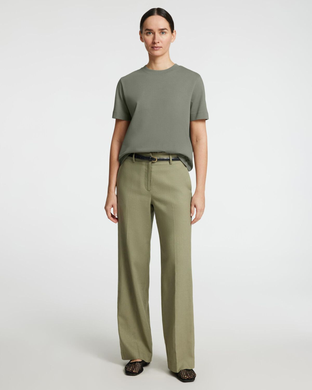Selected Femme - Slfessential SS Boxy Tee - Verde