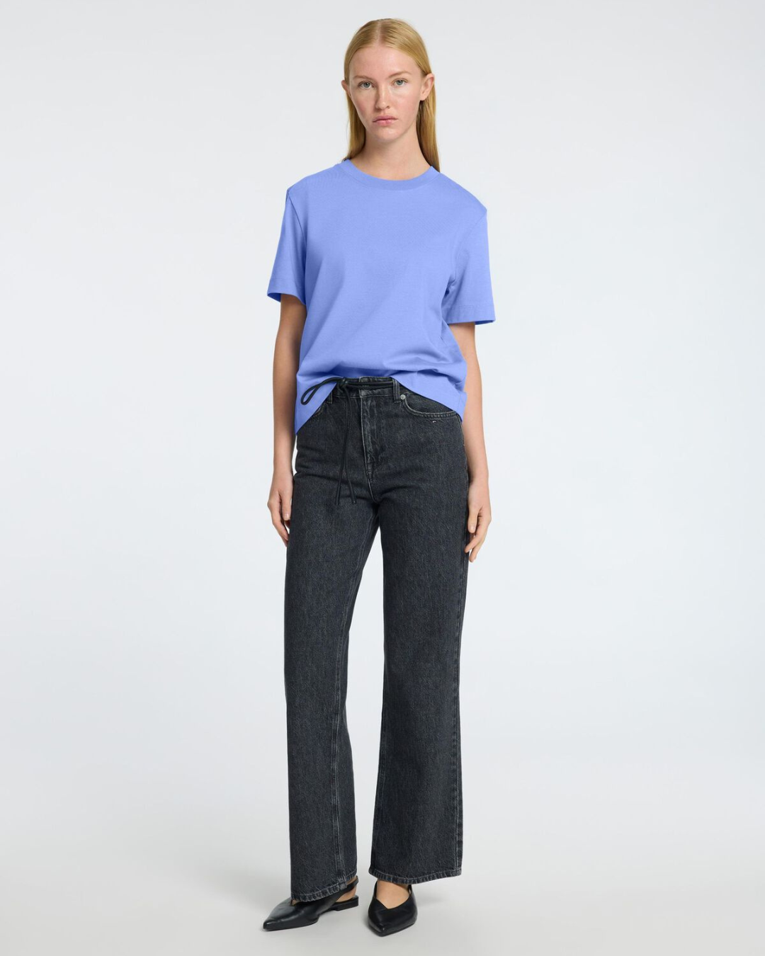 Selected Femme - Slfessential SS Boxy Tee - Azzurro