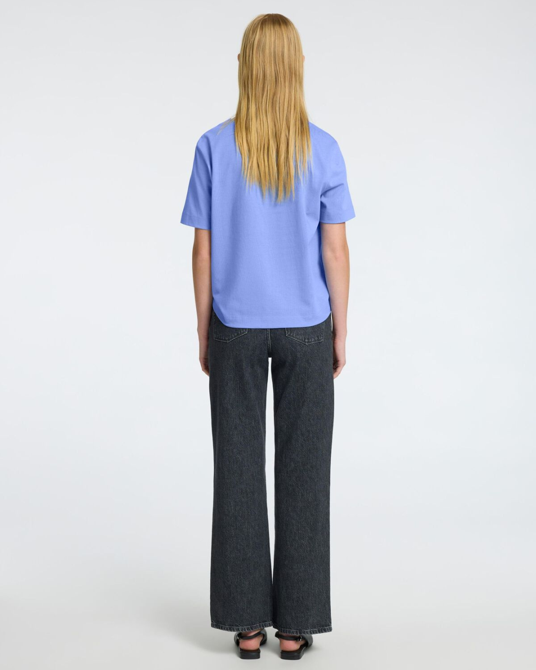 Selected Femme - Slfessential SS Boxy Tee - Azzurro