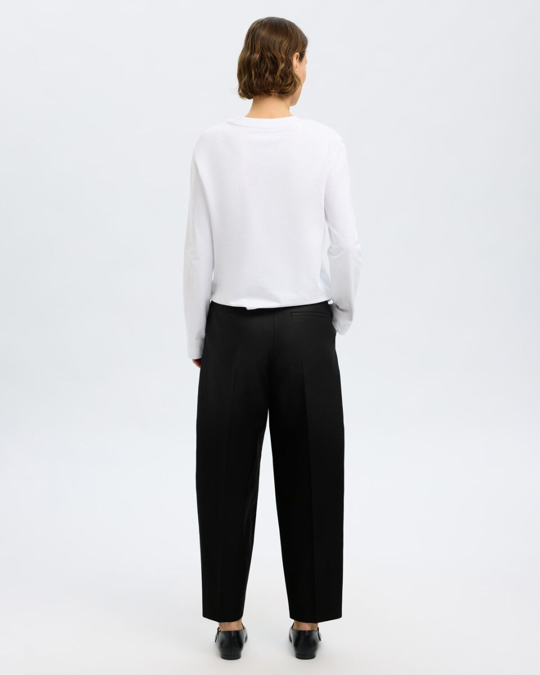 Selected Femme - Slfdora-Merla MW Barrel Pant - Nero