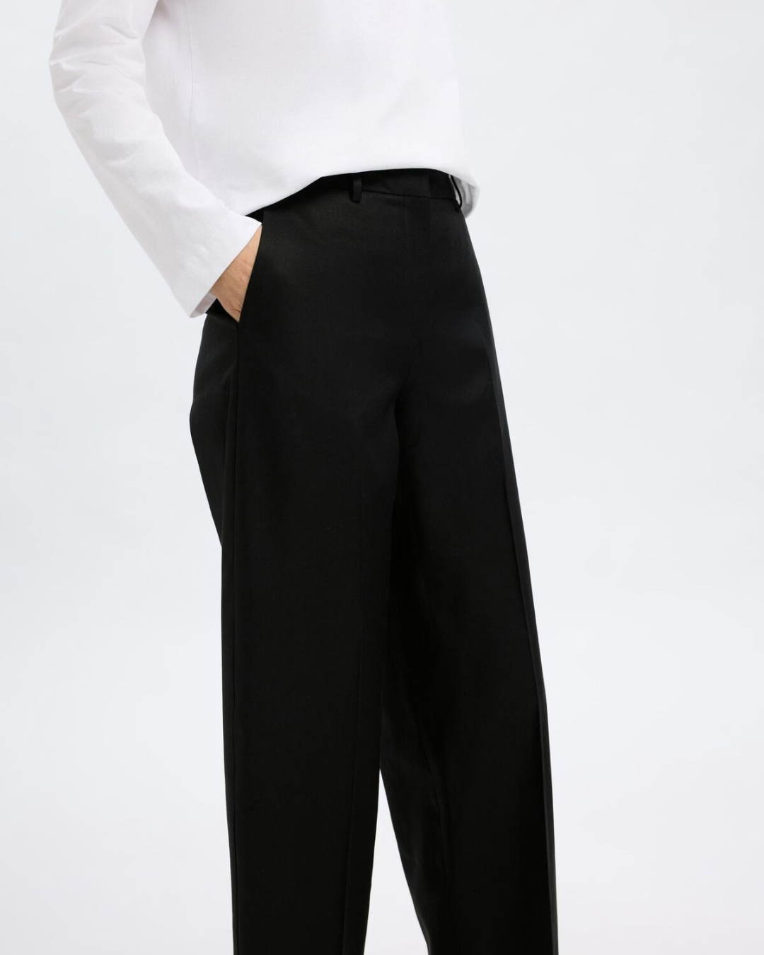 Selected Femme - Slfdora-Merla MW Barrel Pant - Nero