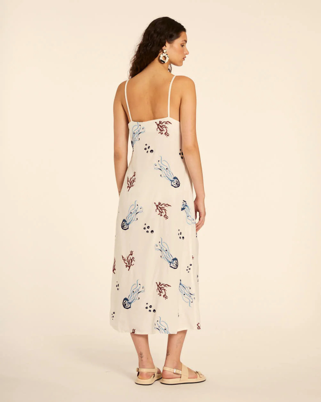 Pepa Loves - Vestido Tirantas Bordado Medusas - Crema