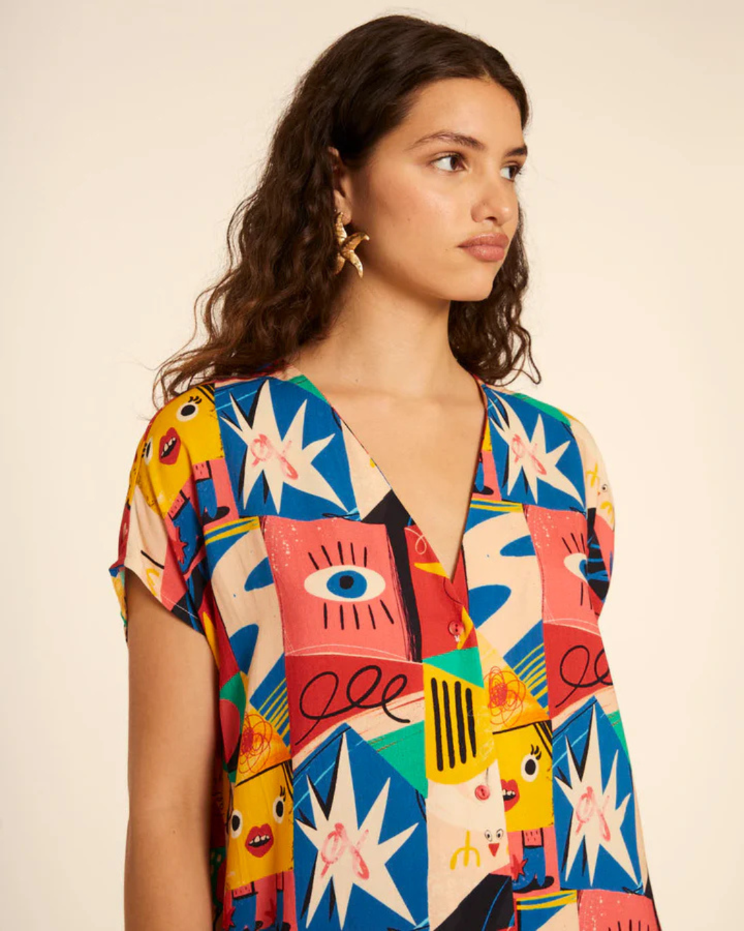 Pepa Loves - Vestido Corto Abotonado Comic - Stampato
