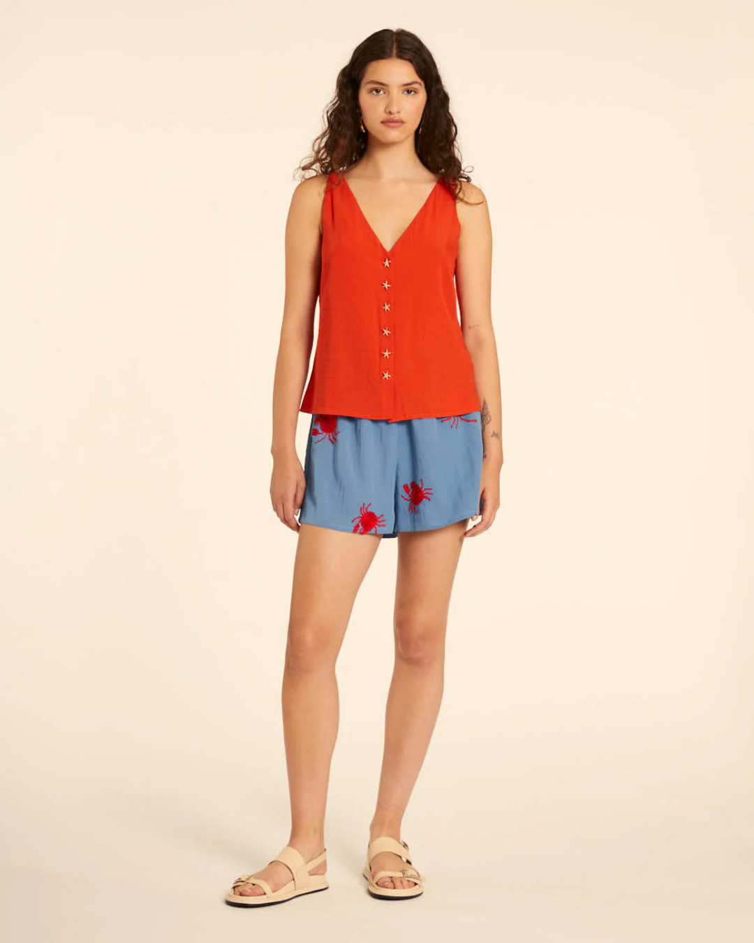 Pepa Loves - Top Botones Estrella Rojo - Rosso
