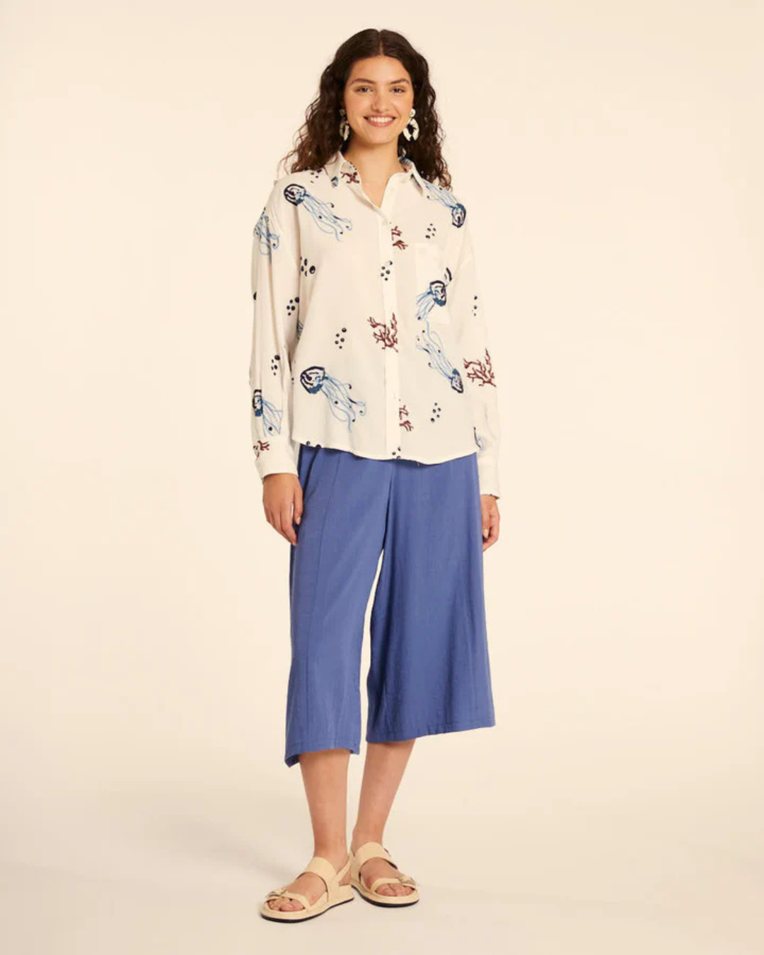 Pepa Loves - Camisa Bordado Medusas - Cream