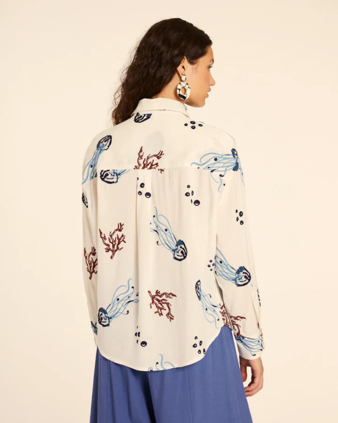 Pepa Loves - Camisa Bordado Medusas - Cream