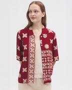 Nice Things - Papua Patch Print Shirt - Red