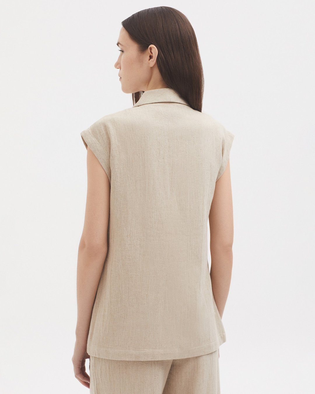 Nice Things - Natural Linen Vest - Beige